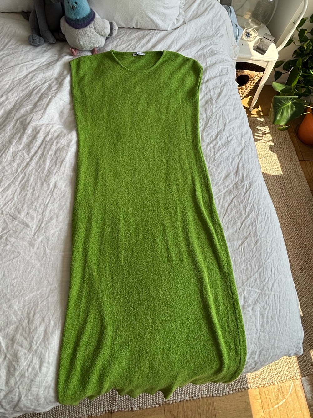 Zara textured Knit Dress in Vibrant Green